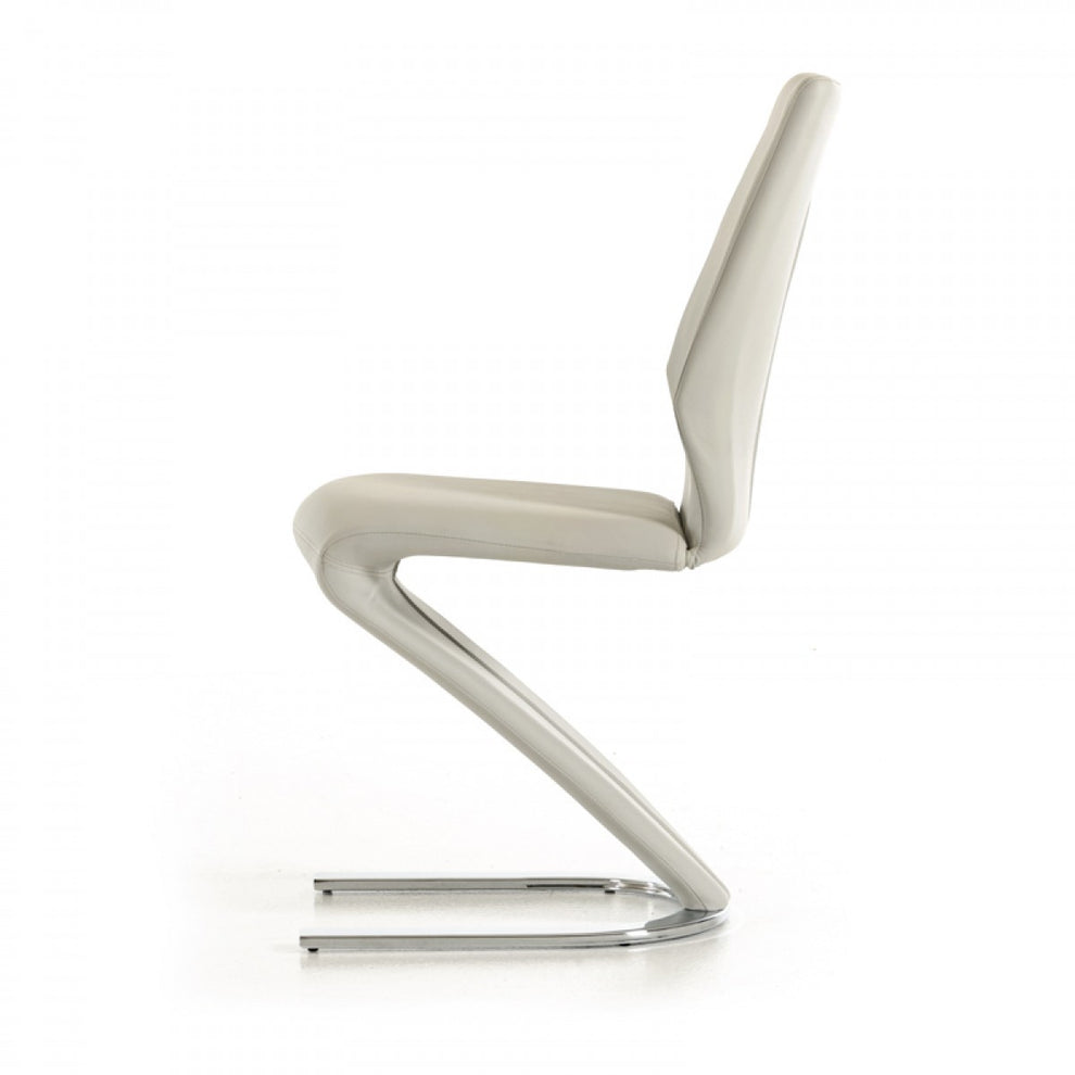 Set of Two White Faux Leather Modern Dining Chairs By Homeroots - 472191 | Dining Chairs | Modishstore - 5