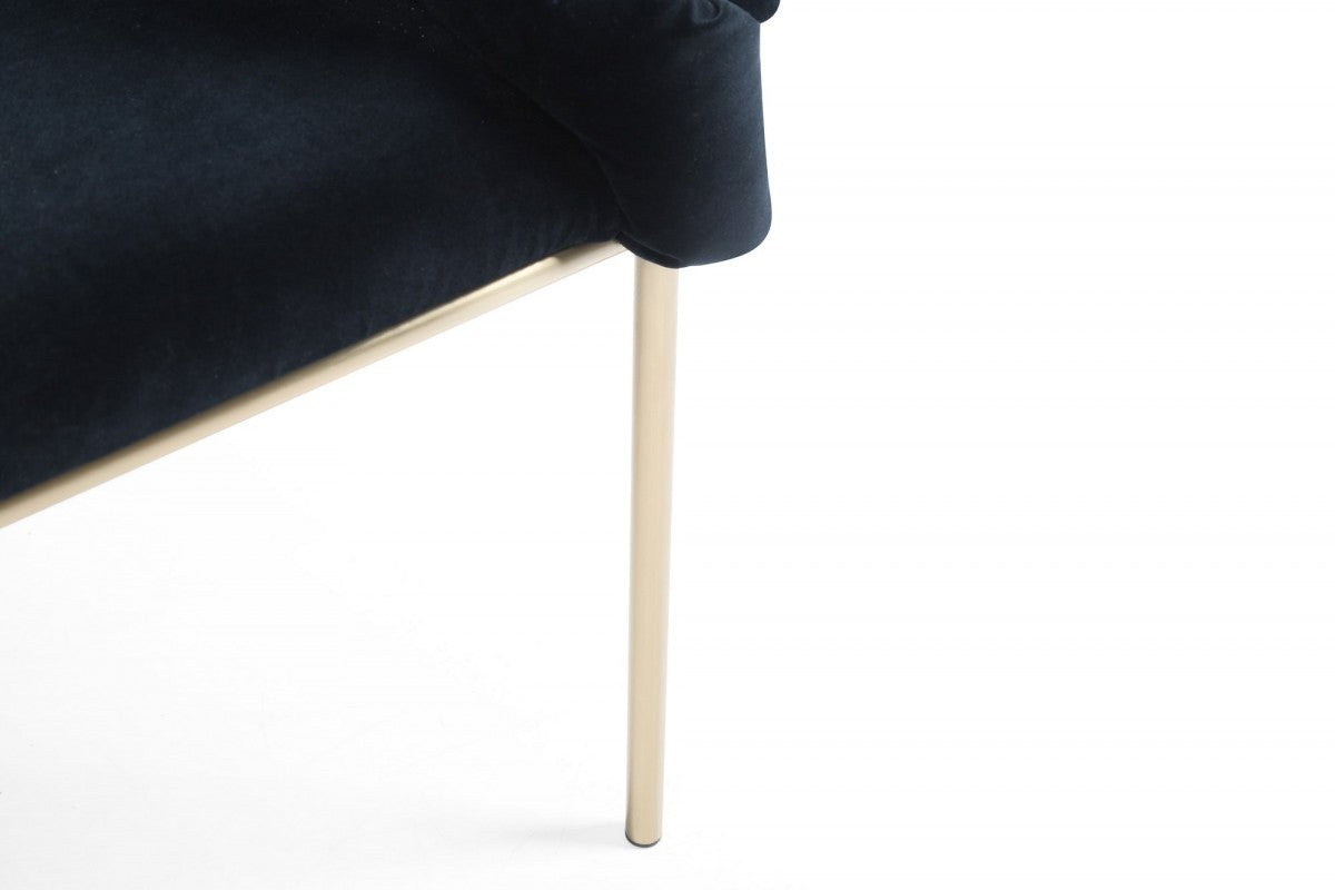 Blue Geo Velvet and Black Velvet Dining Chair By Homeroots | Dining Chairs | Modishstore - 27