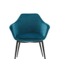 Teal and Black Velvet Dining or Side Chair By Homeroots | Dining Chairs | Modishstore - 2