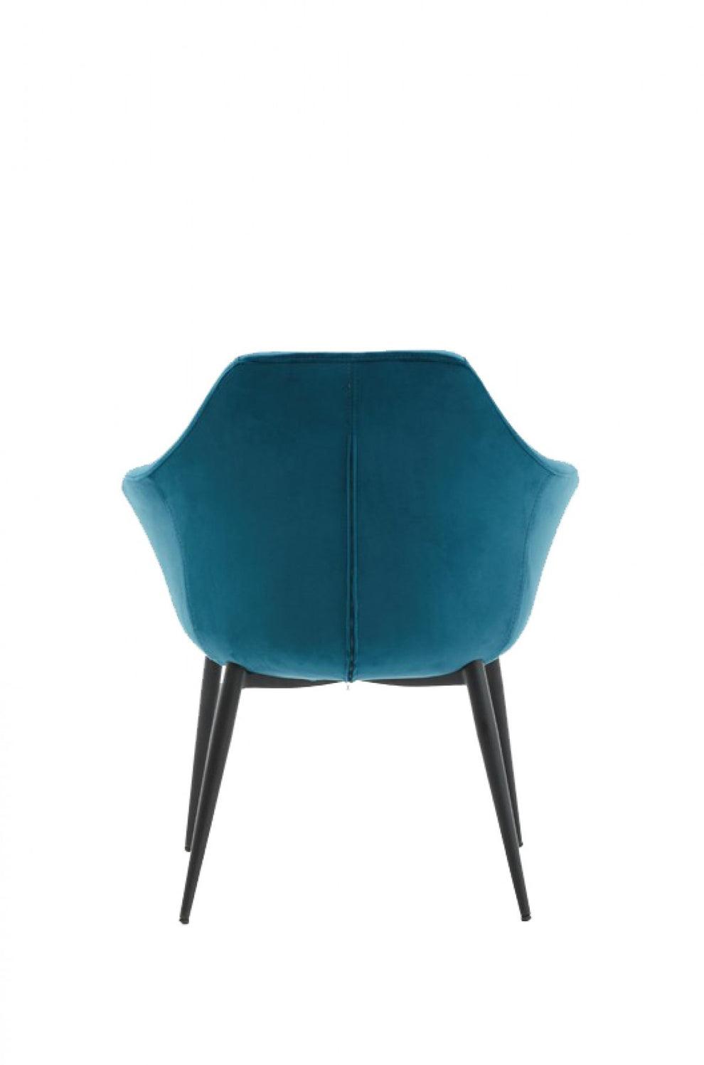 Teal and Black Velvet Dining or Side Chair By Homeroots | Dining Chairs | Modishstore - 4