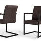 Set of Two Brown Faux Leather Dining Chairs By Homeroots | Dining Chairs | Modishstore
