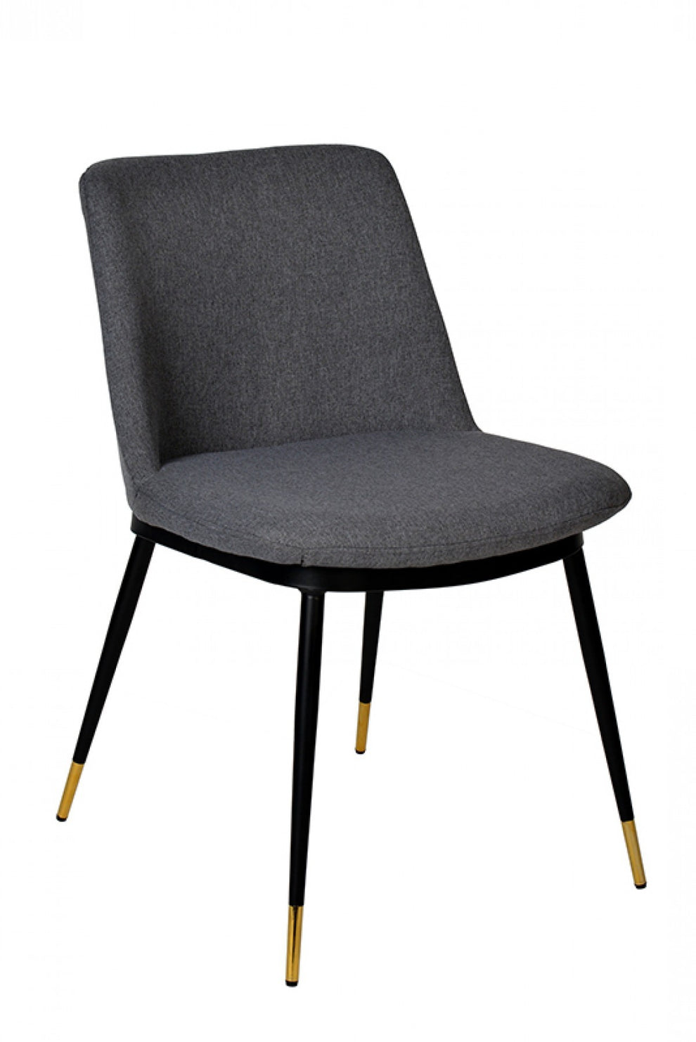 Set of Two Gray Black Dining Chairs By Homeroots | Dining Chairs | Modishstore - 2