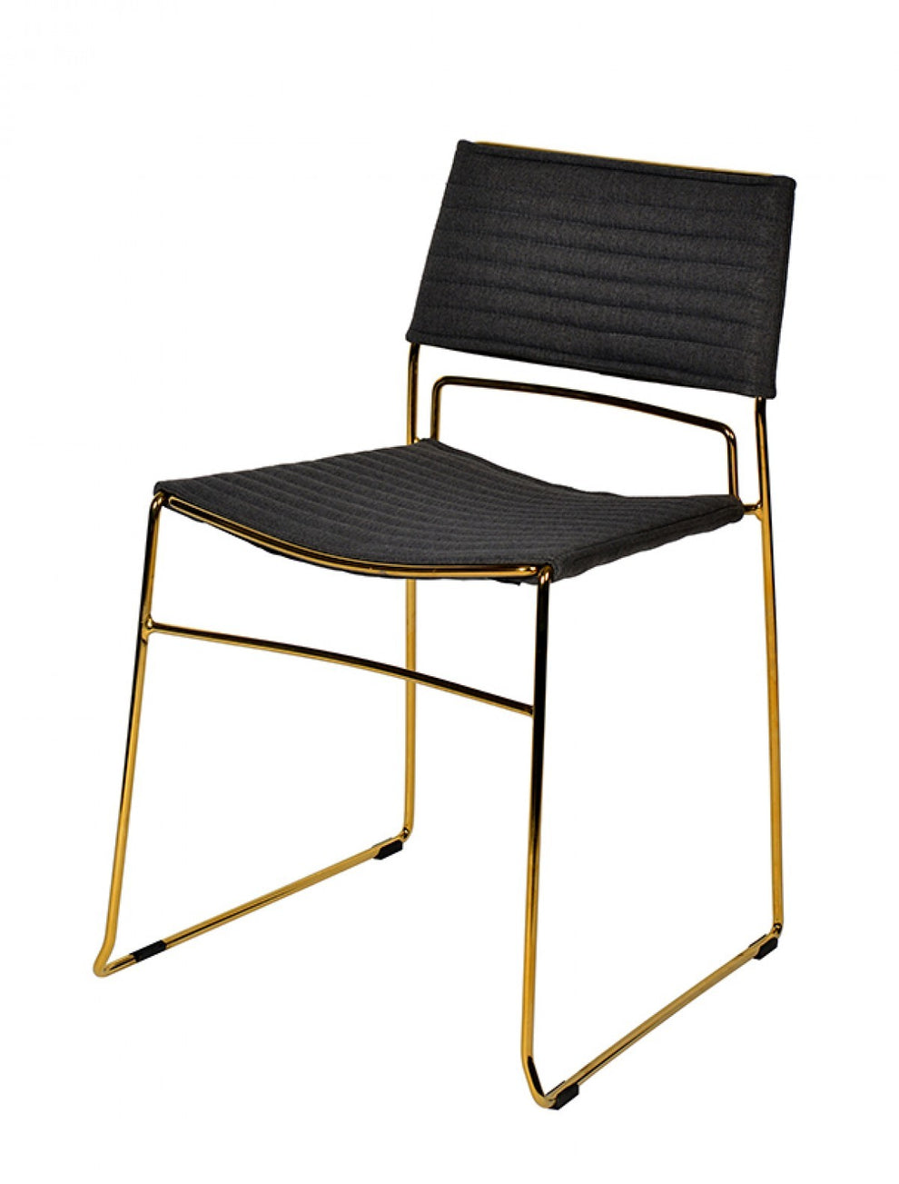 Set of Two Gray Gold Fabric Dining Chairs By Homeroots | Dining Chairs | Modishstore - 2