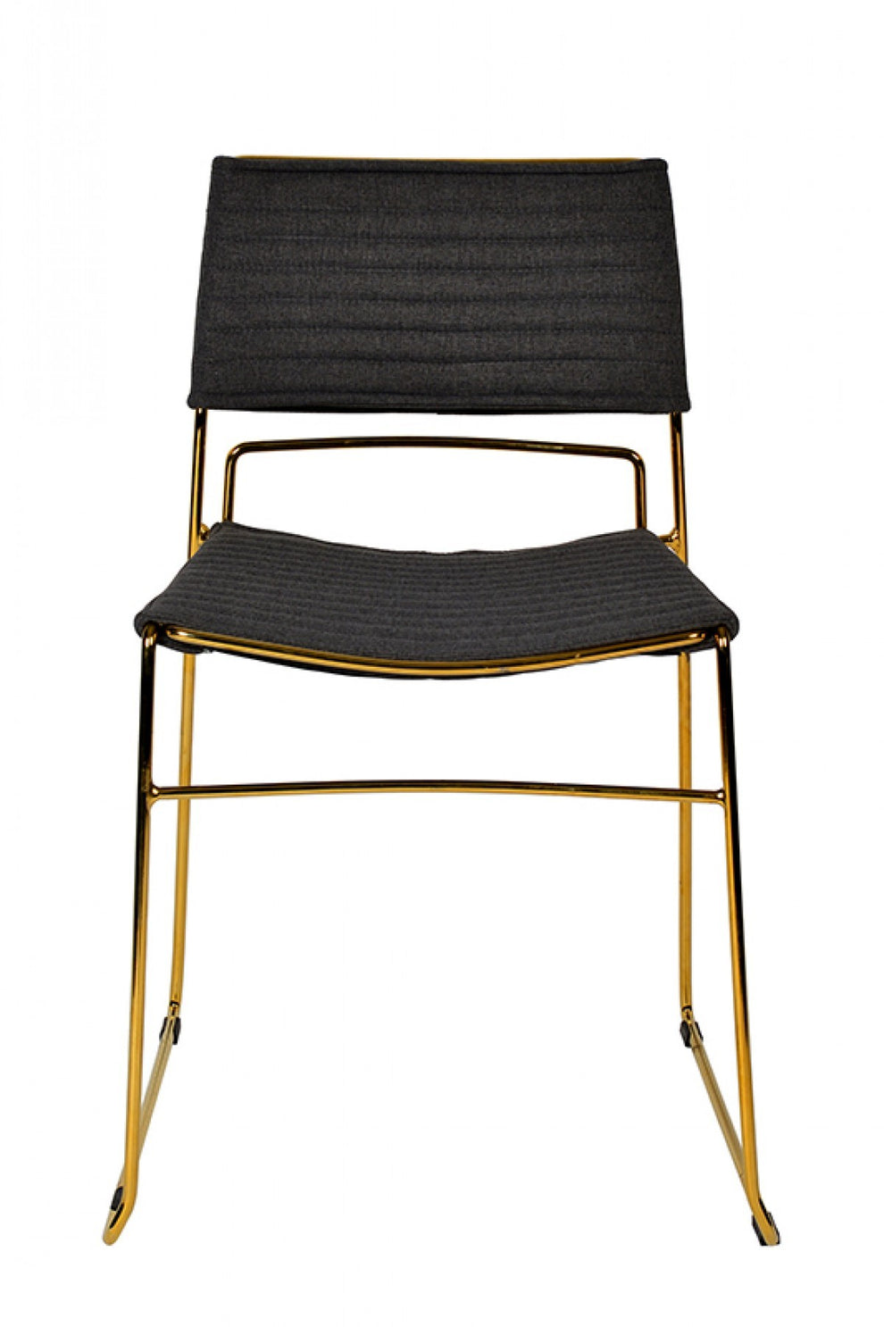 Set of Two Gray Gold Fabric Dining Chairs By Homeroots | Dining Chairs | Modishstore - 4