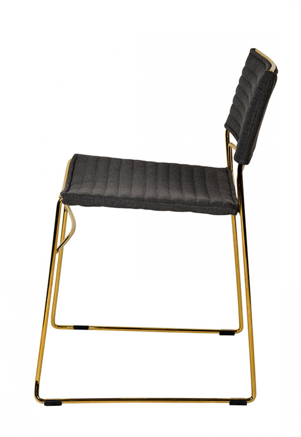 Set of Two Gray Gold Fabric Dining Chairs By Homeroots | Dining Chairs | Modishstore - 5
