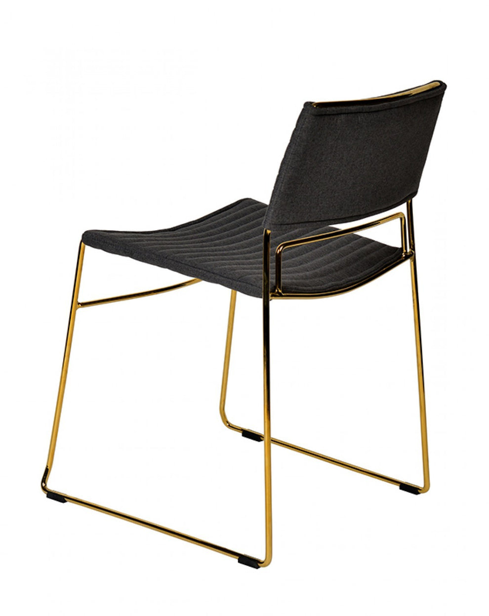 Set of Two Gray Gold Fabric Dining Chairs By Homeroots | Dining Chairs | Modishstore - 6