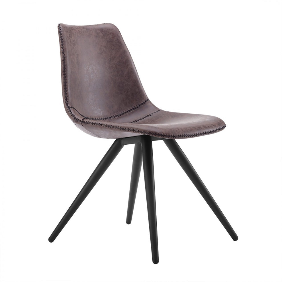 Set of Two Brown Modern Dining Chairs By Homeroots | Dining Chairs | Modishstore - 2
