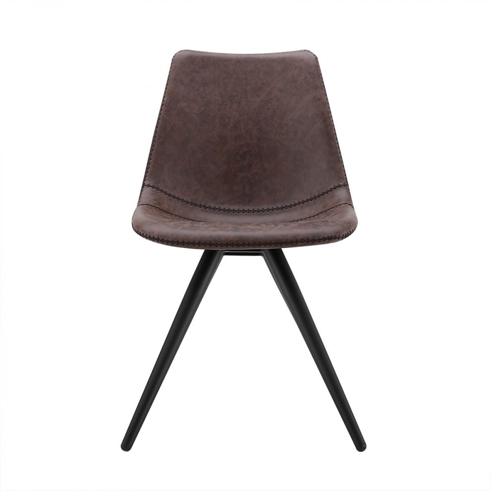 Set of Two Brown Modern Dining Chairs By Homeroots | Dining Chairs | Modishstore - 4