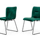 Set of Two Emerald Green Velvet Dining Chairs By Homeroots | Dining Chairs | Modishstore
