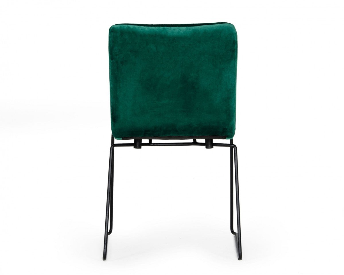Set of Two Emerald Green Velvet Dining Chairs By Homeroots | Dining Chairs | Modishstore - 5