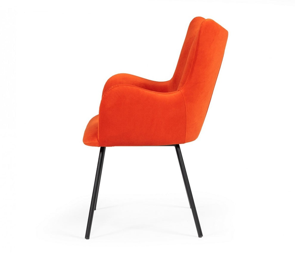 Red and Black Mid Century Modern Dining or Side Chair By Homeroots | Dining Chairs | Modishstore - 2