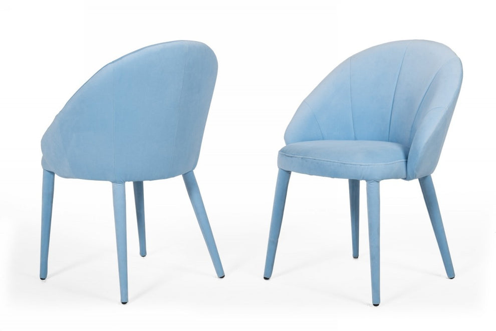 Blue Fabric Wrapped Dining Chair By Homeroots | Dining Chairs | Modishstore - 2