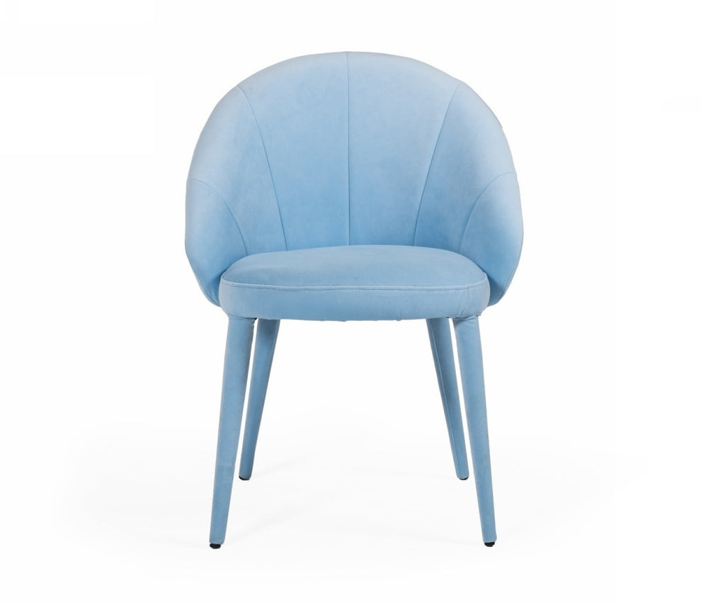 Blue Fabric Wrapped Dining Chair By Homeroots | Dining Chairs | Modishstore - 3