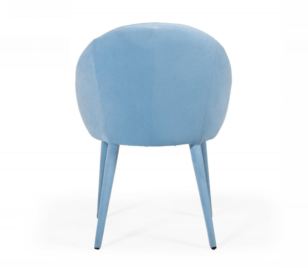 Blue Fabric Wrapped Dining Chair By Homeroots | Dining Chairs | Modishstore - 4