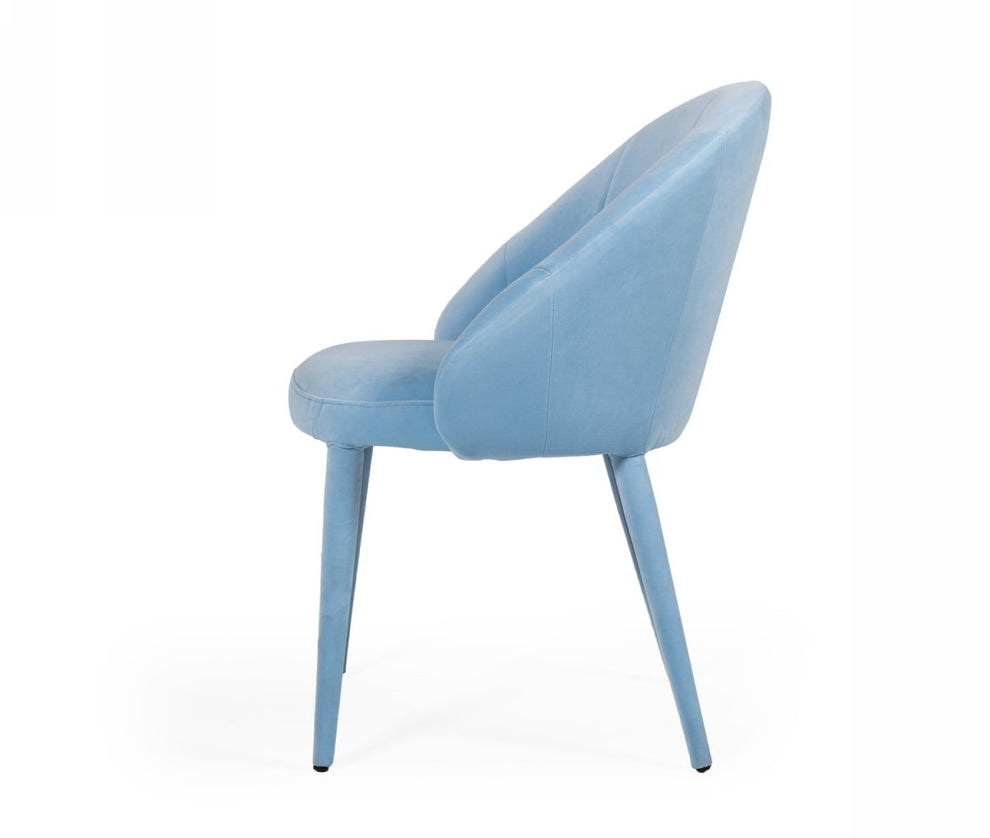 Blue Fabric Wrapped Dining Chair By Homeroots | Dining Chairs | Modishstore - 5