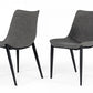 Set of Two Gray Faux Leather Dining Chairs By Homeroots - 472213 | Dining Chairs | Modishstore