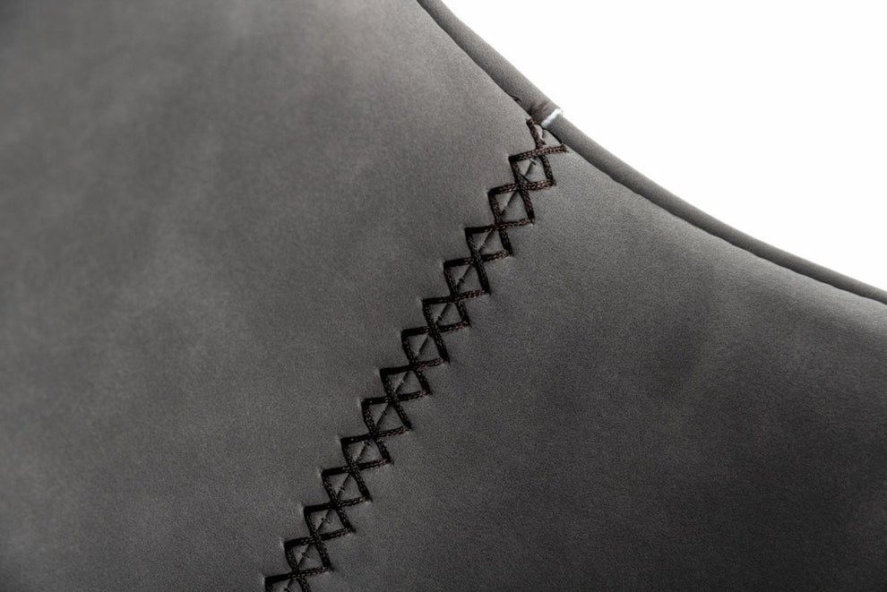 Set of Two Gray Faux Leather Dining Chairs By Homeroots - 472213 | Dining Chairs | Modishstore - 6