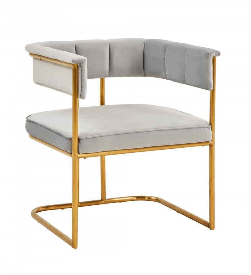 Gray Gold Modern Dining Chair By Homeroots - 472215 | Dining Chairs | Modishstore