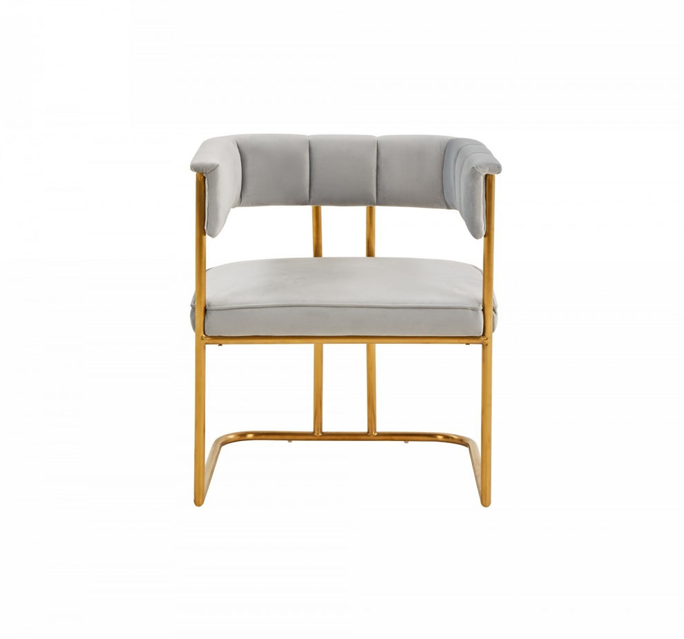 Gray Gold Modern Dining Chair By Homeroots - 472215 | Dining Chairs | Modishstore - 2