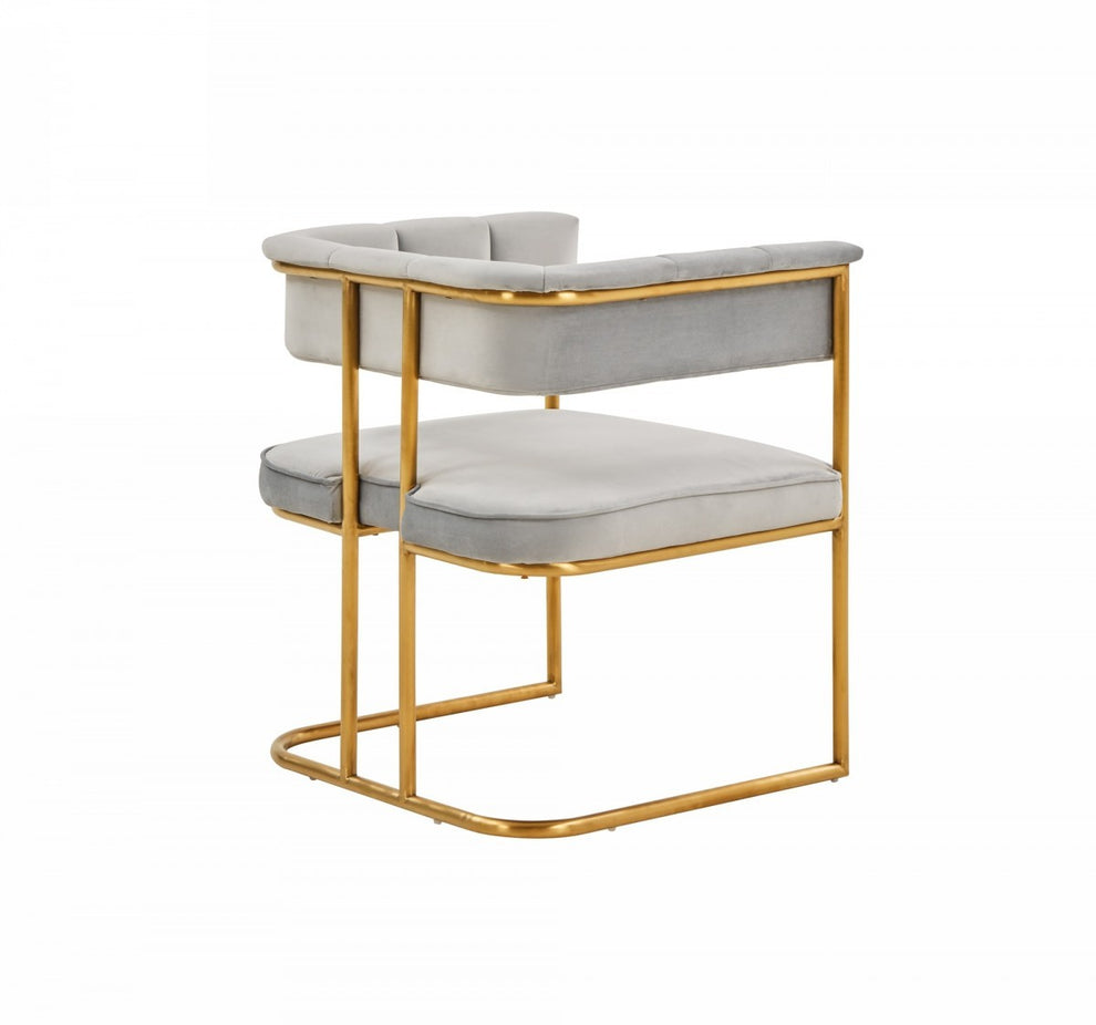 Gray Gold Modern Dining Chair By Homeroots - 472215 | Dining Chairs | Modishstore - 3
