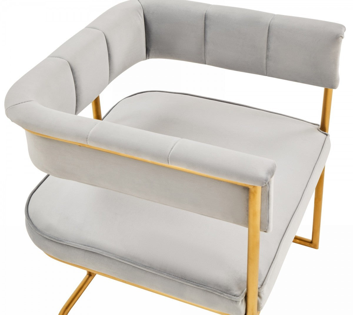 Gray Gold Modern Dining Chair By Homeroots - 472215 | Dining Chairs | Modishstore - 4
