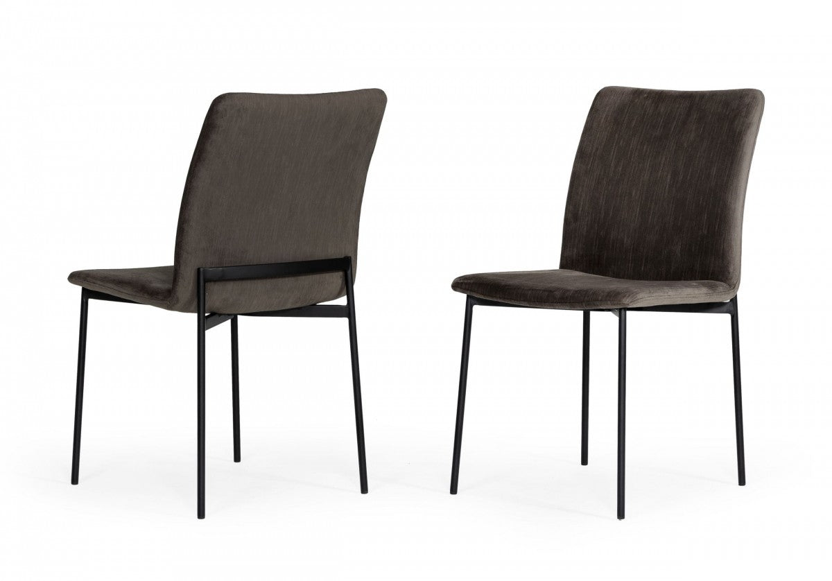 Set of Two Brown Black Dining Chairs By Homeroots | Dining Chairs | Modishstore