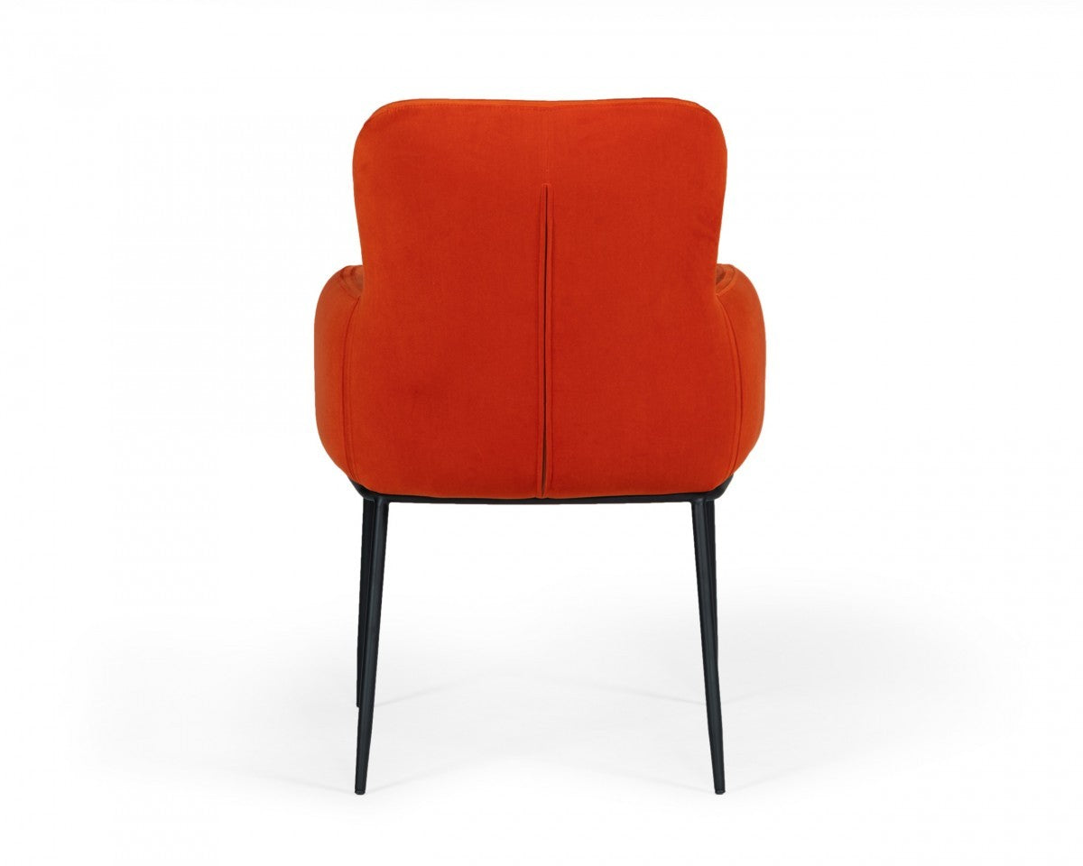 Orange Velvet Dining Chair By Homeroots | Dining Chairs | Modishstore - 4