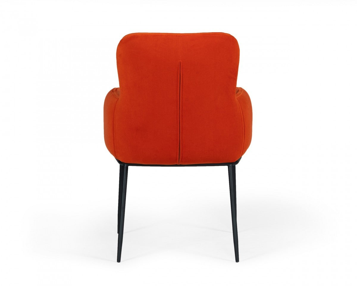 Orange Velvet Dining Chair By Homeroots | Dining Chairs | Modishstore - 4