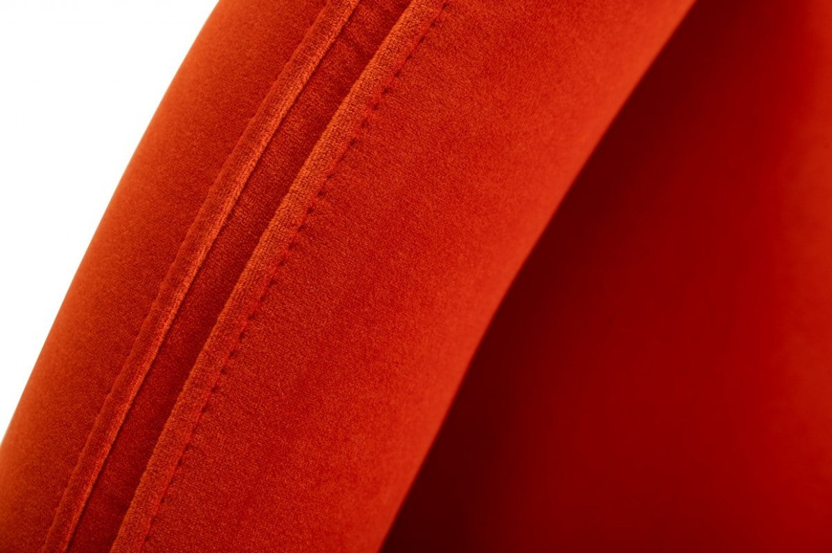 Orange Velvet Dining Chair By Homeroots | Dining Chairs | Modishstore - 5