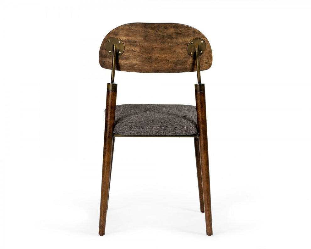 Set of Two Gray Brown Mid Century Dining Chairs By Homeroots | Dining Chairs | Modishstore - 4