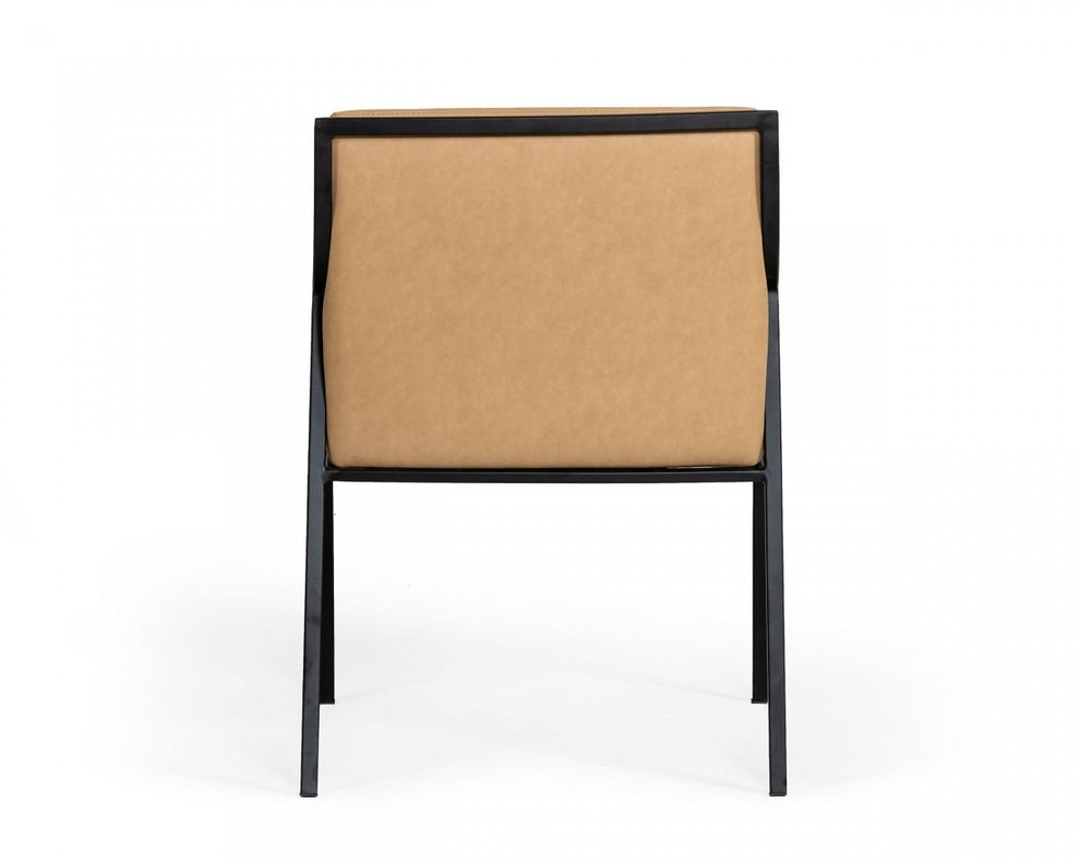 Tan Suede Dining Chair By Homeroots | Dining Chairs | Modishstore - 4
