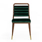 Contempo Dark Green and Walnut Velvet Dining Chair By Homeroots | Dining Chairs | Modishstore - 2