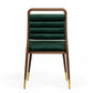 Contempo Dark Green and Walnut Velvet Dining Chair By Homeroots | Dining Chairs | Modishstore - 4