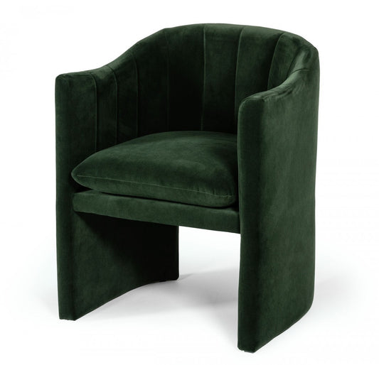 Dark Green Velvet Modern Curvilinear Dining Chair By Homeroots | Dining Chairs | Modishstore