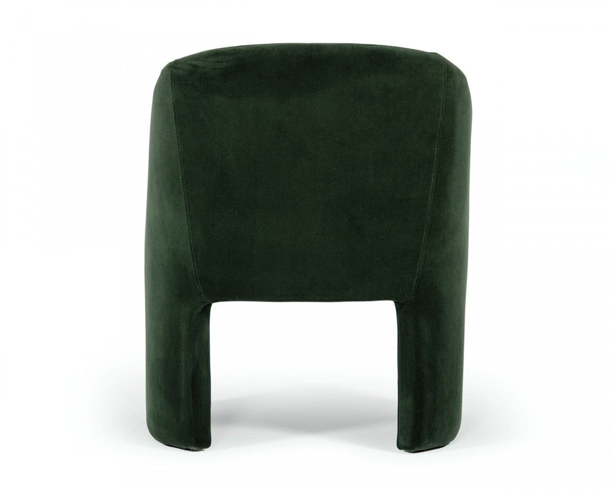 Dark Green Velvet Modern Curvilinear Dining Chair By Homeroots | Dining Chairs | Modishstore - 4