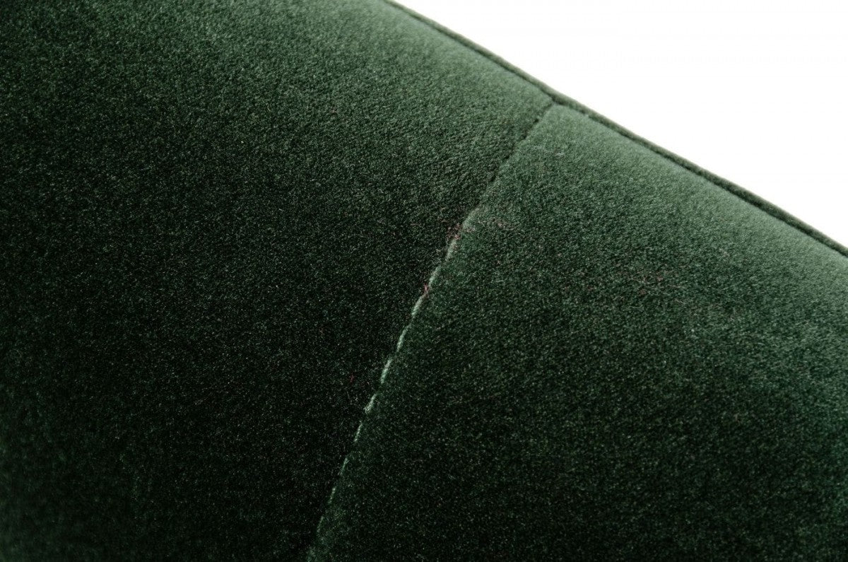 Dark Green Velvet Modern Curvilinear Dining Chair By Homeroots | Dining Chairs | Modishstore - 5