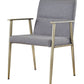 Gray Antique Brass Contemporary Dining Chair By Homeroots | Dining Chairs | Modishstore