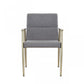 Gray Antique Brass Contemporary Dining Chair By Homeroots | Dining Chairs | Modishstore - 2
