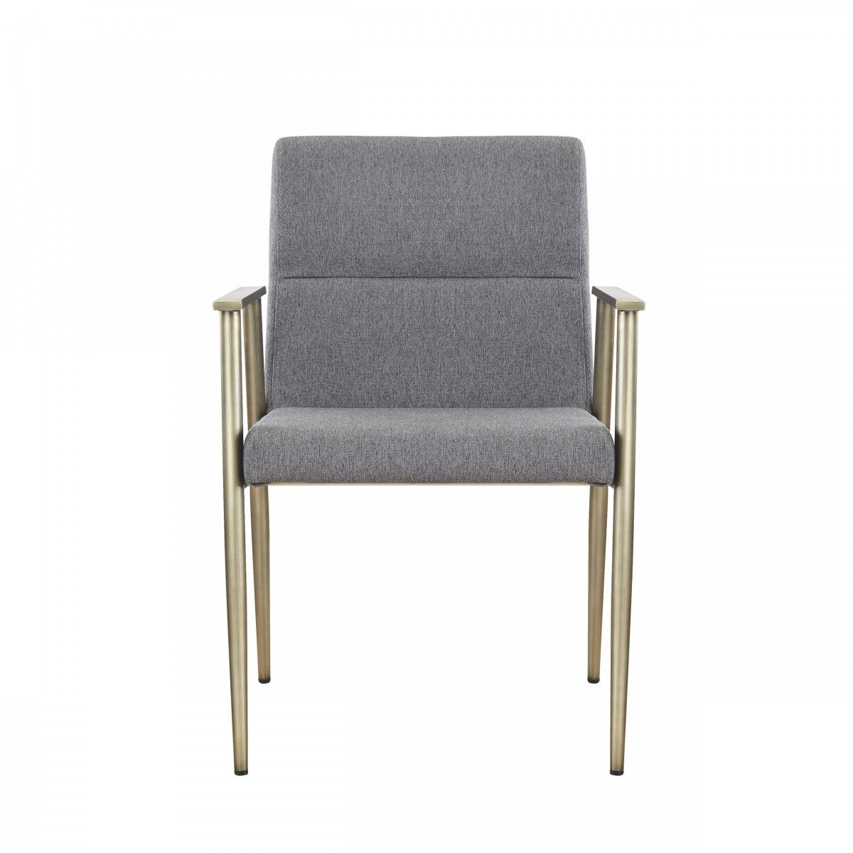 Gray Antique Brass Contemporary Dining Chair By Homeroots | Dining Chairs | Modishstore - 2