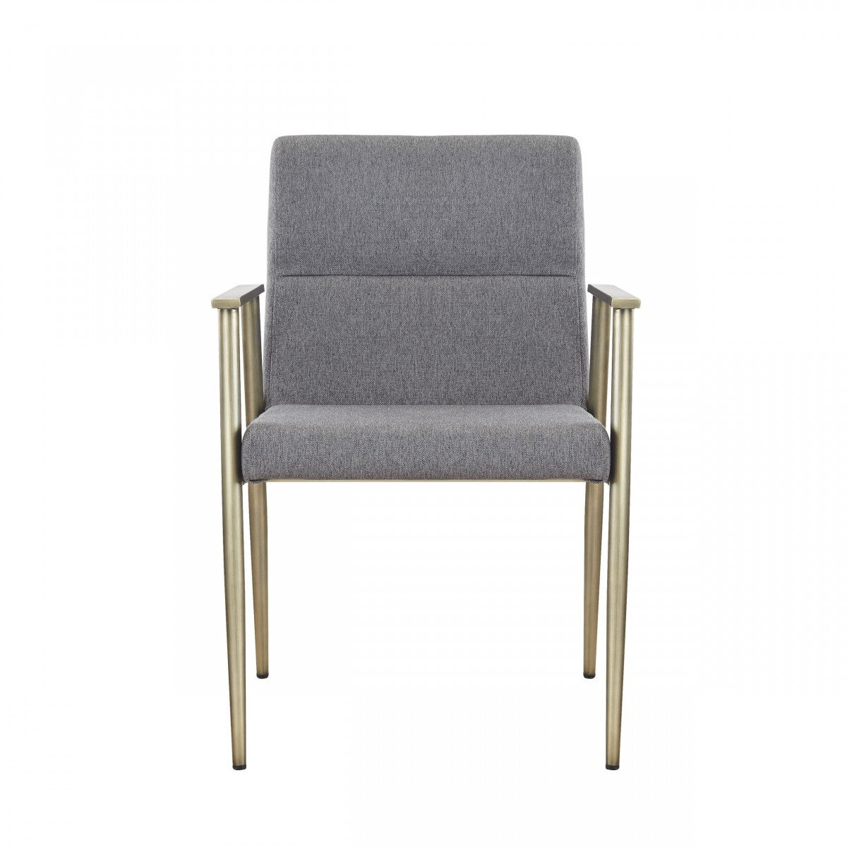 Gray Antique Brass Contemporary Dining Chair By Homeroots | Dining Chairs | Modishstore - 2