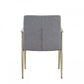 Gray Antique Brass Contemporary Dining Chair By Homeroots | Dining Chairs | Modishstore - 3