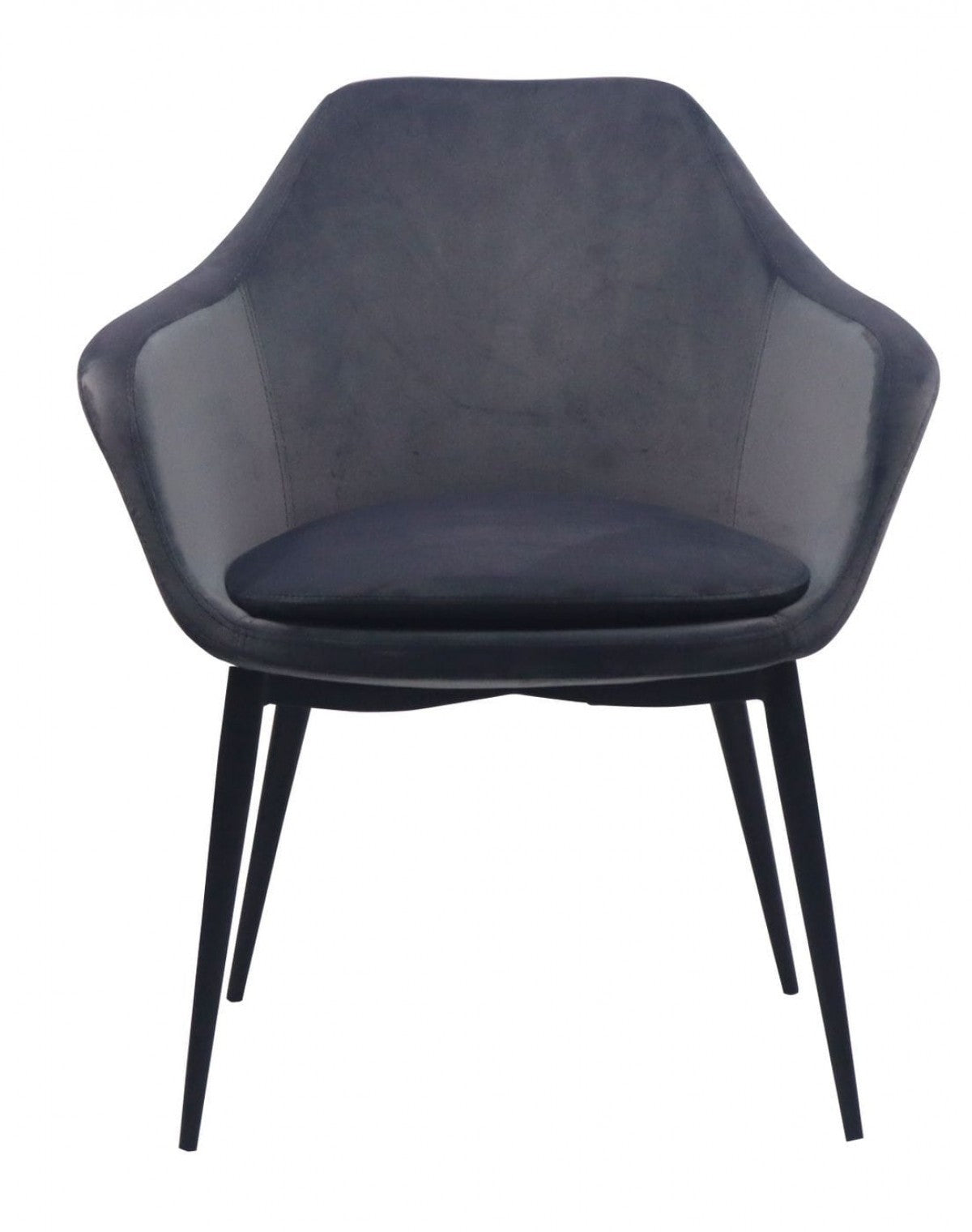 Gray Black Velvet Dining Chair By Homeroots | Dining Chairs | Modishstore - 2