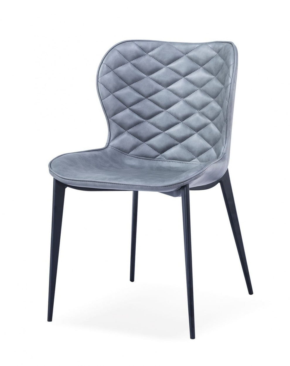Set of Two Gray Black Modern Dining Chairs By Homeroots | Dining Chairs | Modishstore - 2