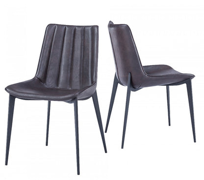 Set of Two Gray Black Modern Dining Chairs By Homeroots | Dining Chairs | Modishstore - 5