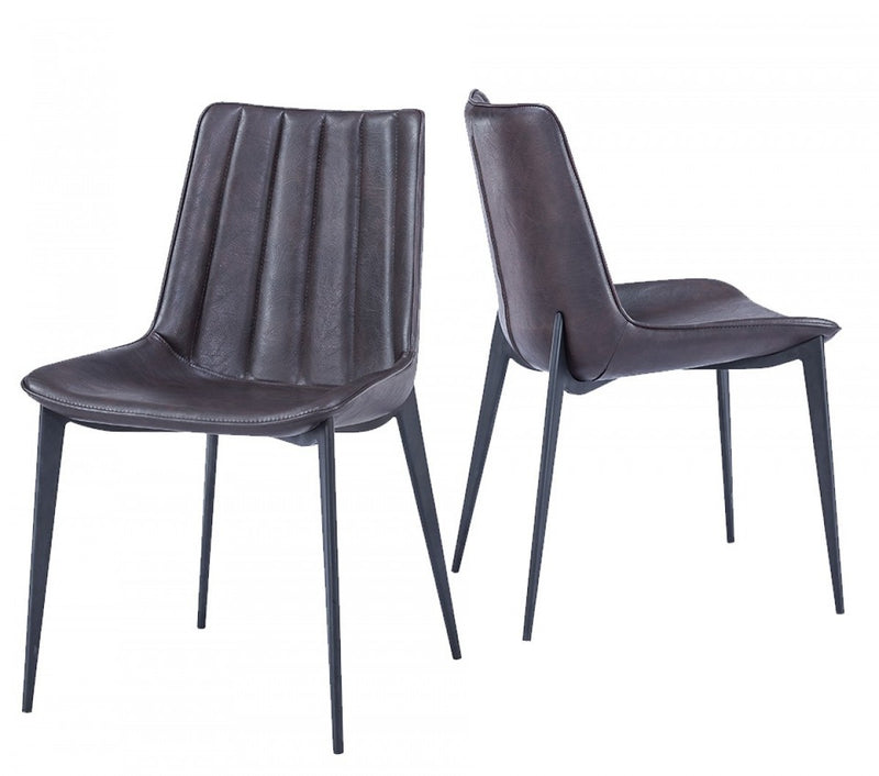 Set of Two Gray Black Modern Dining Chairs By Homeroots | Dining Chairs | Modishstore - 5
