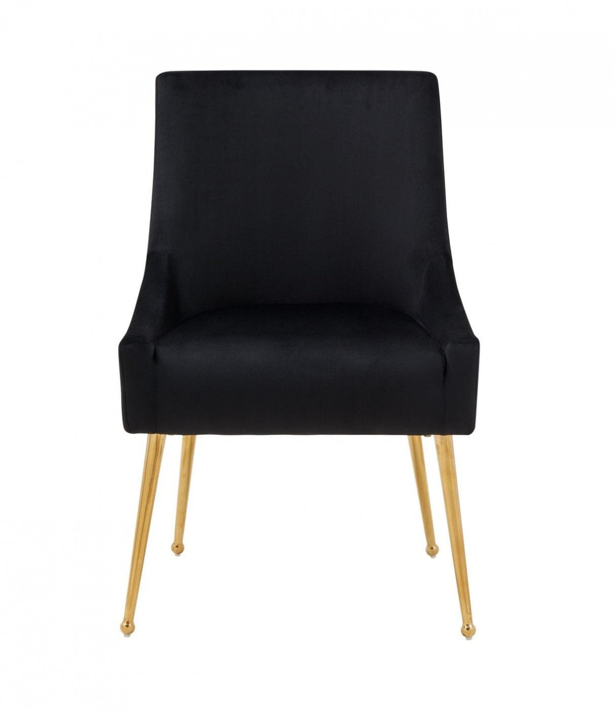 Set of Two Black Gold Velvet Dining Chairs By Homeroots | Dining Chairs | Modishstore - 2