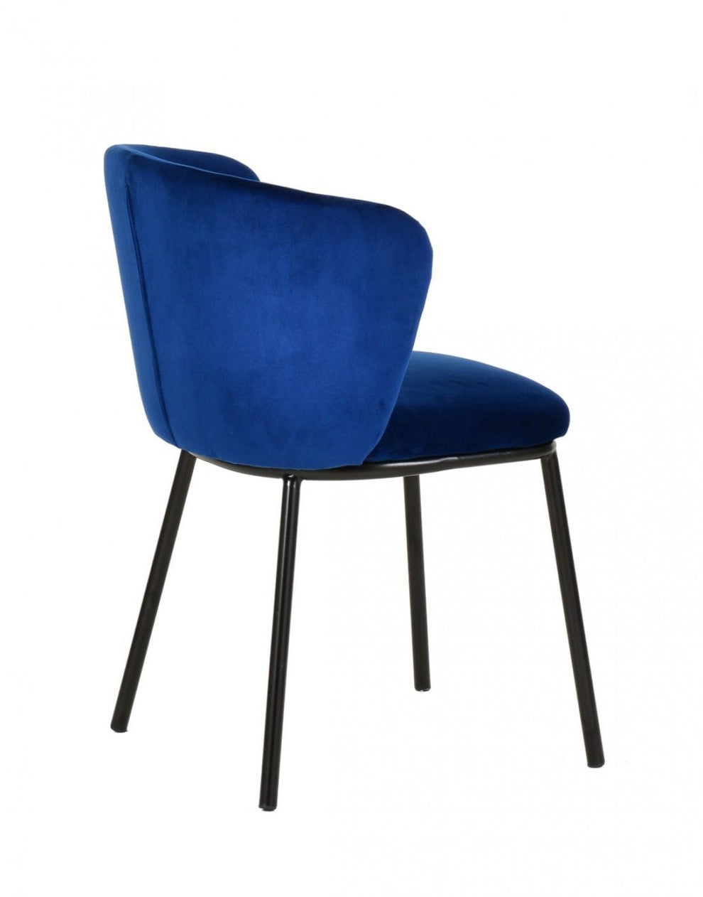 Set of Two Royal Blue Velvet and Black Modern Dining Chairss By Homeroots | Dining Chairs | Modishstore - 6