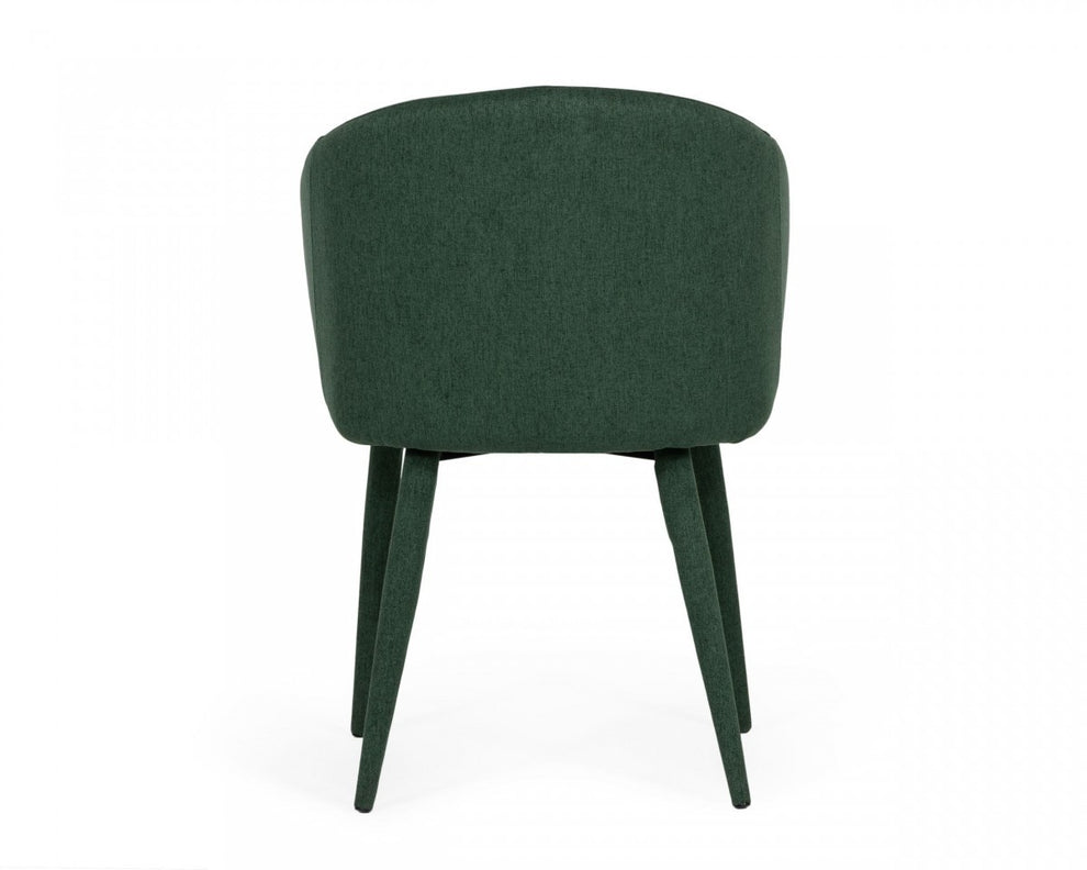 Set of Two Green Fabric Wrapped Dining Chairs By Homeroots | Dining Chairs | Modishstore - 4