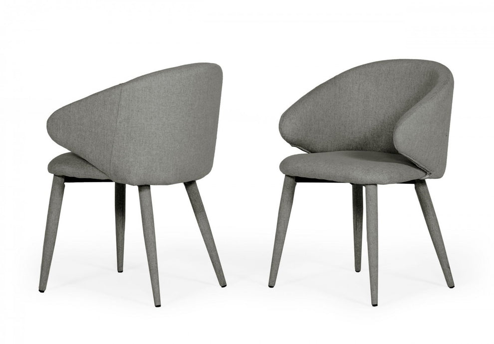 Set of Two Green Fabric Wrapped Dining Chairs By Homeroots | Dining Chairs | Modishstore - 6