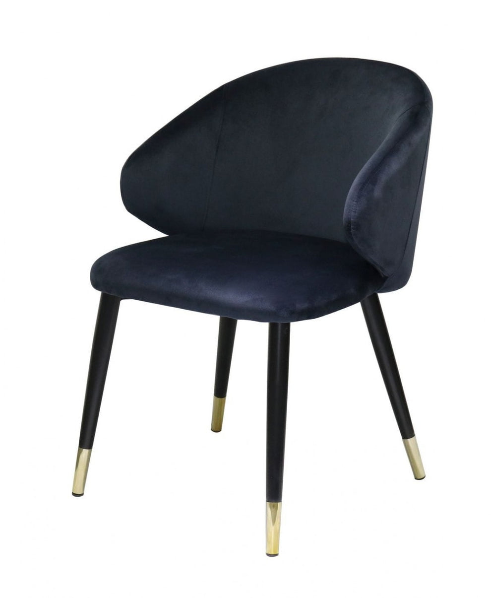 Set of Two Blue Velvet Dining Chairs By Homeroots | Dining Chairs | Modishstore